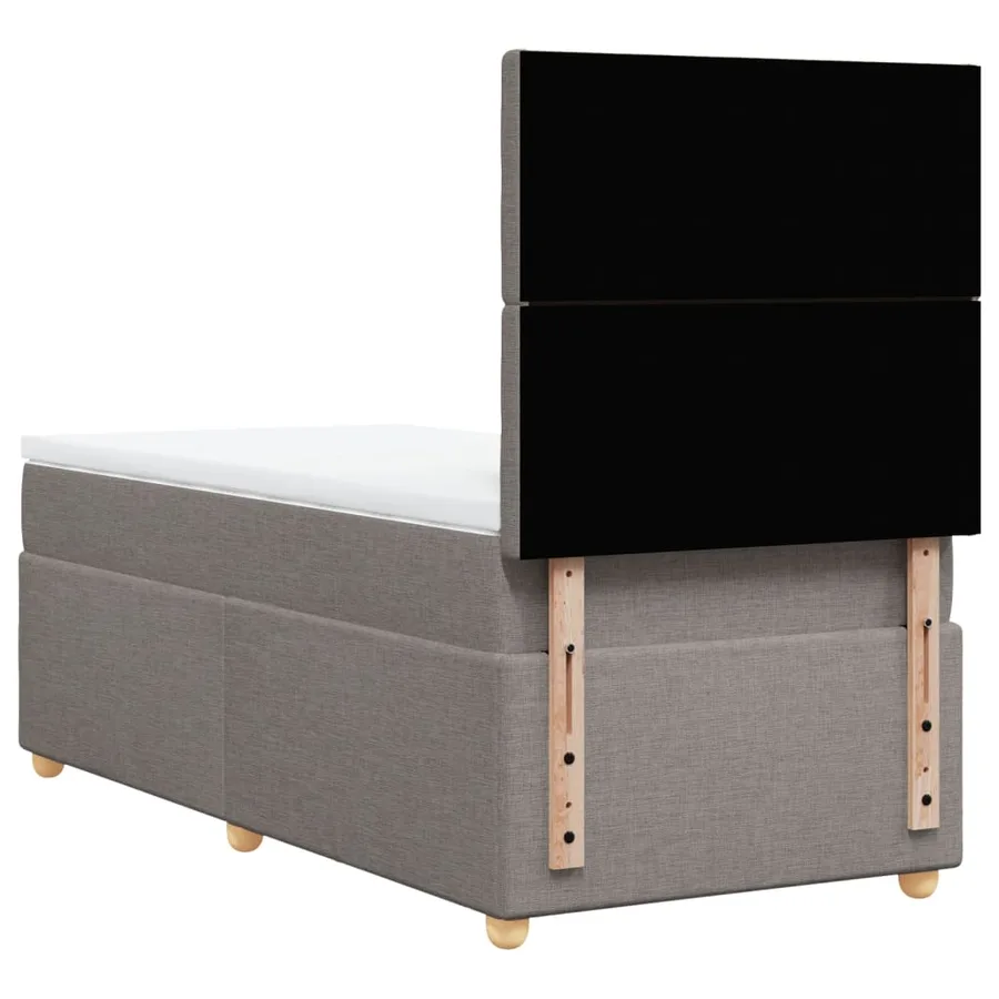 Sommier à lattes de lit avec matelas Taupe 80x200 cm Tissu - 5