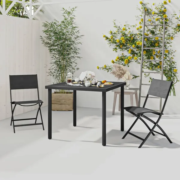 Ensemble de salle à manger d'extérieur 3 pcs Acier