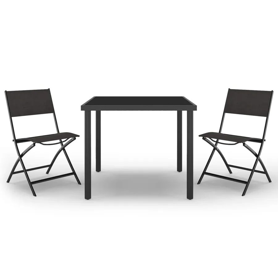 Ensemble de salle à manger d'extérieur 3 pcs Acier - 2