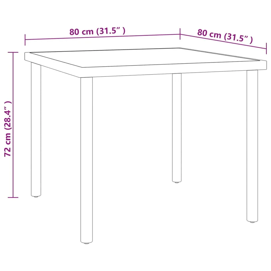 Ensemble de salle à manger d'extérieur 3 pcs Acier - 8