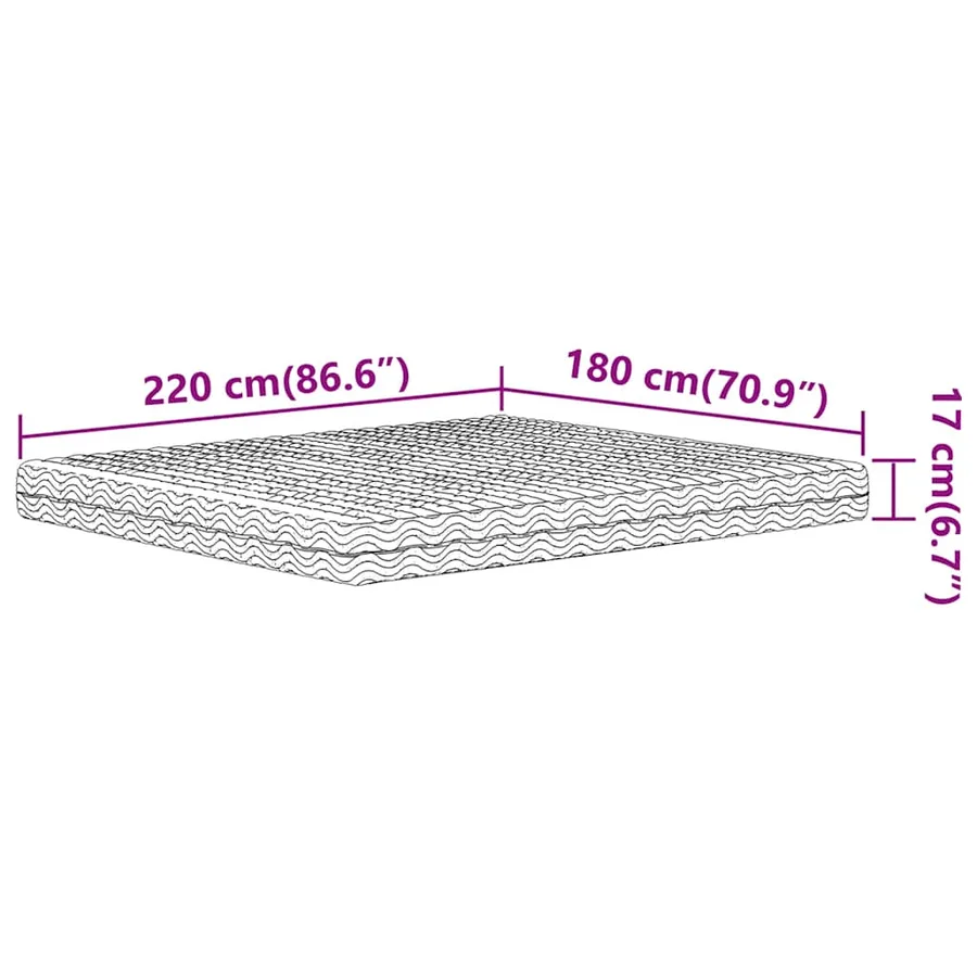 Matelas en mousse blanc 180x220 cm dureté H2 H3 - 9