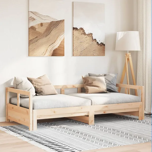 Lit de jour sans matelas 90x190 cm bois de pin massif