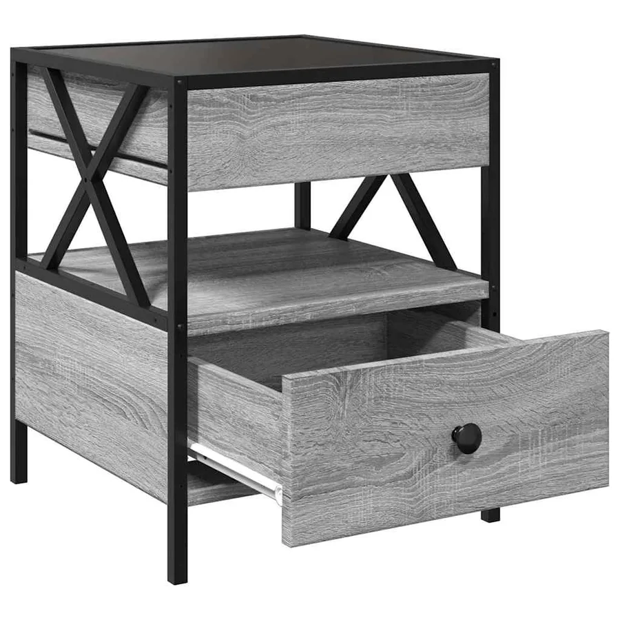 Table basse avec LED Infinity sonoma gris 40x40x51 cm - 12
