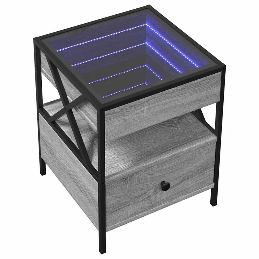 Table basse avec LED Infinity sonoma gris 40x40x51 cm - 3