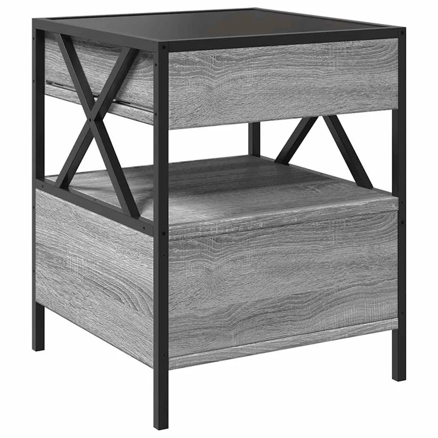 Table basse avec LED Infinity sonoma gris 40x40x51 cm - 8