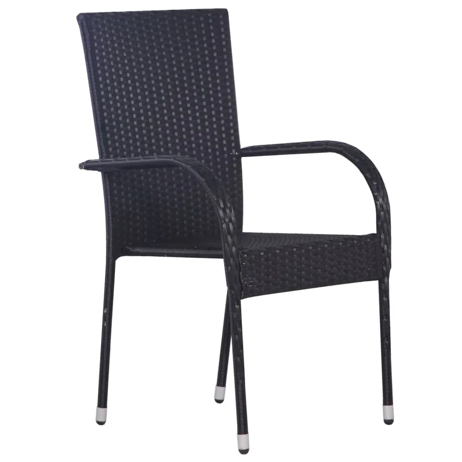 Ensemble à manger de jardin 7 pcs Noir - 3