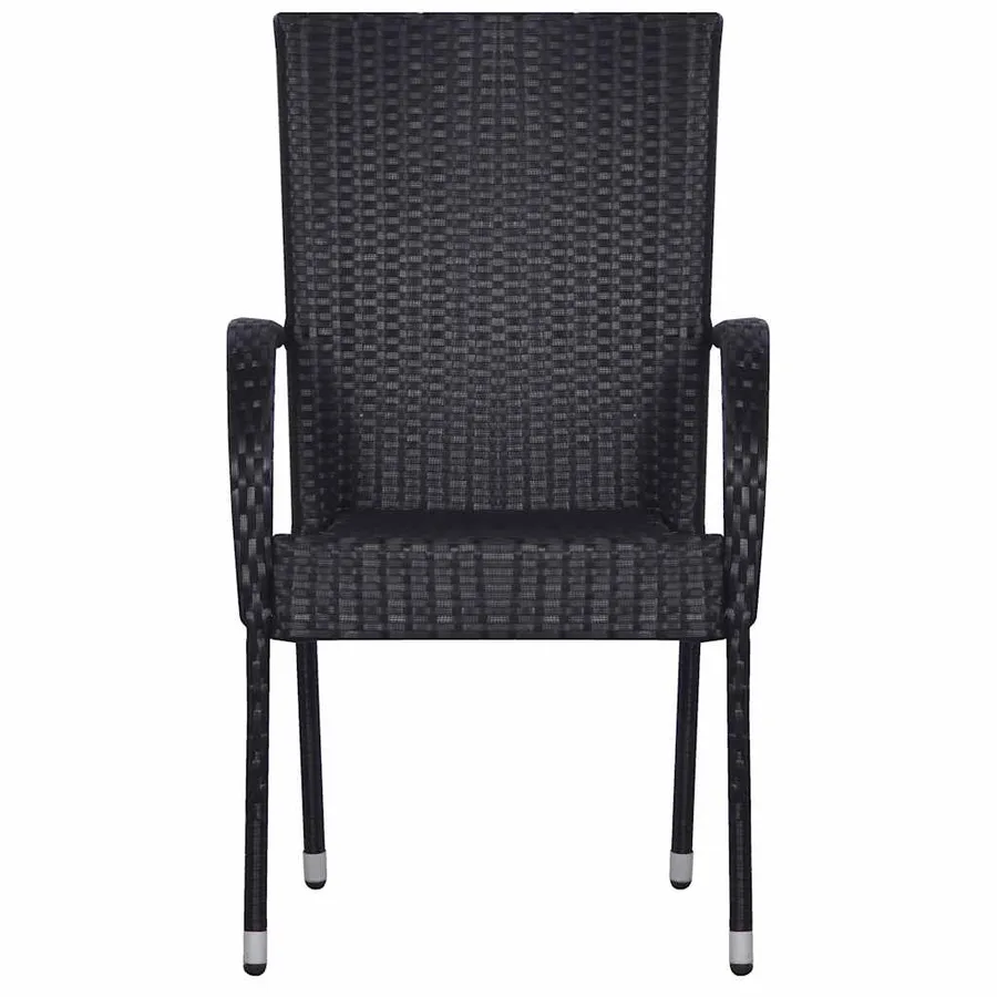 Ensemble à manger de jardin 7 pcs Noir - 4