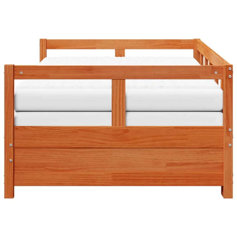 Lit de jour et lit gigogne et matelas 90x200 cm bois pin massif - 5