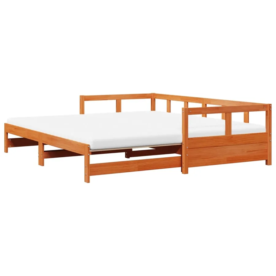 Lit de jour et lit gigogne et matelas 90x200 cm bois pin massif - 7