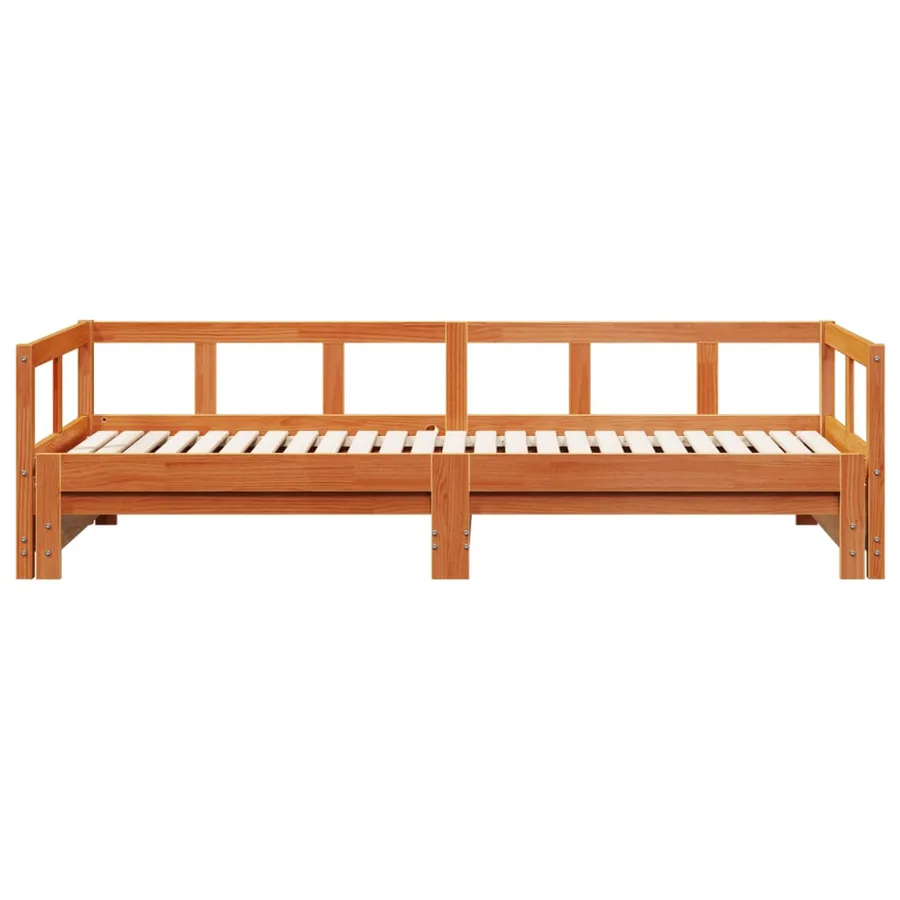 Lit de jour sans matelas cire marron 90x190 cm bois pin massif - 5
