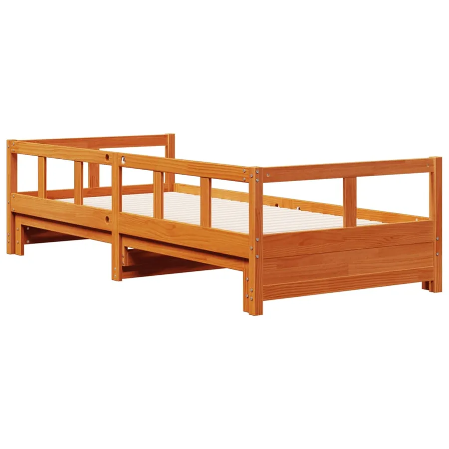 Lit de jour sans matelas cire marron 90x190 cm bois pin massif - 7