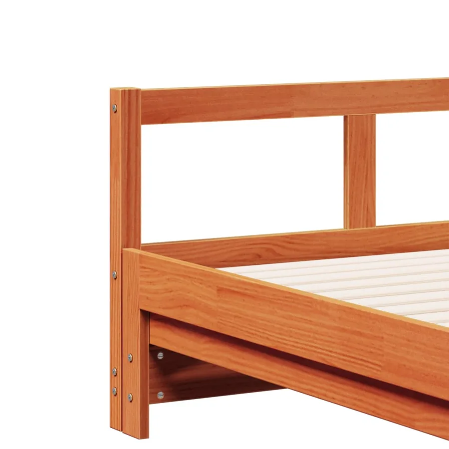 Lit de jour sans matelas cire marron 90x190 cm bois pin massif - 9