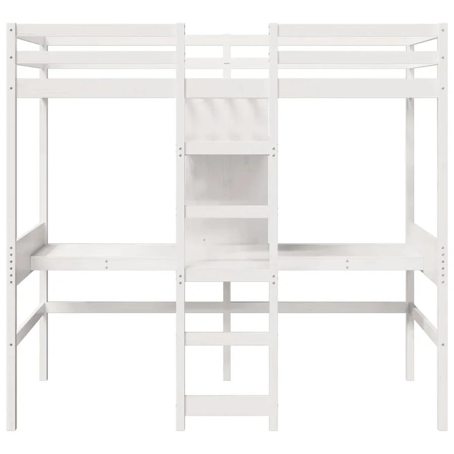 Cadre de lit superposé sans matelas blanc 75x190 cm pin massif - 5