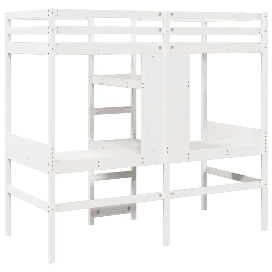 Cadre de lit superposé sans matelas blanc 75x190 cm pin massif - 7