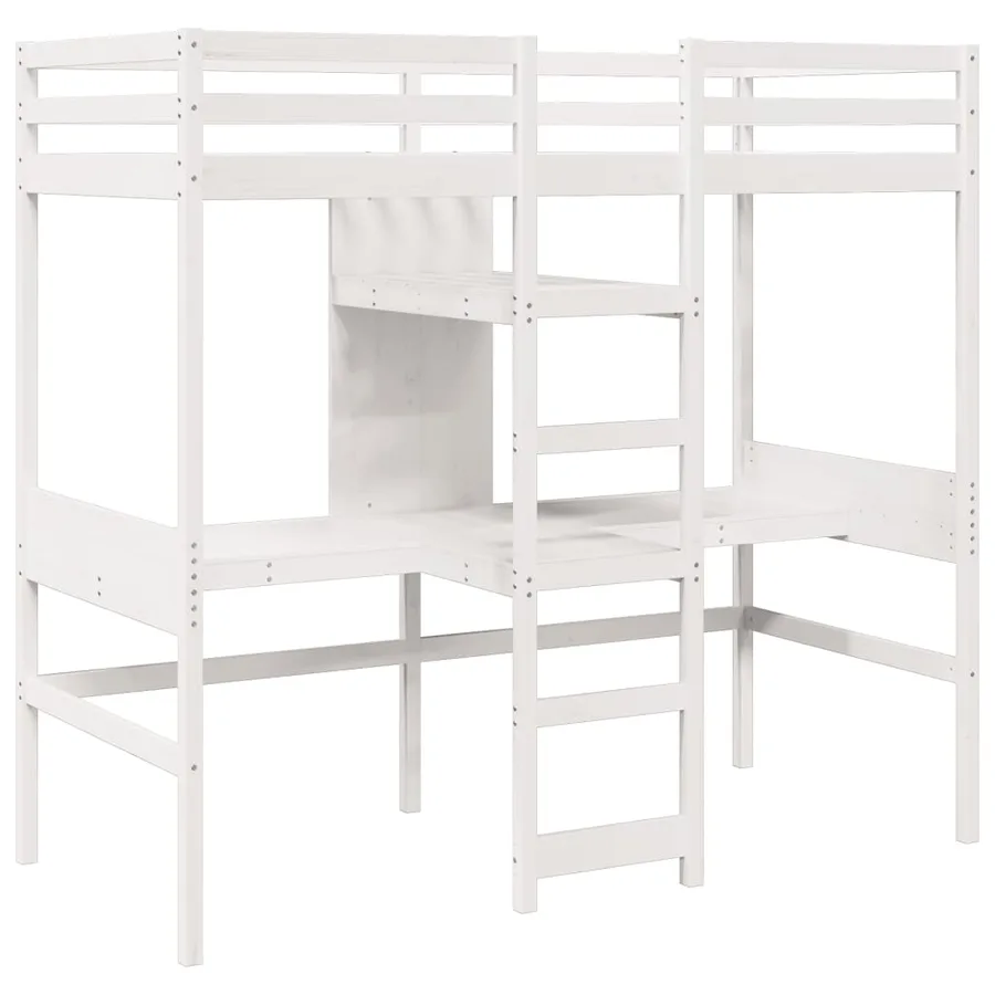 Cadre de lit superposé sans matelas blanc 80x200 cm pin massif - 3