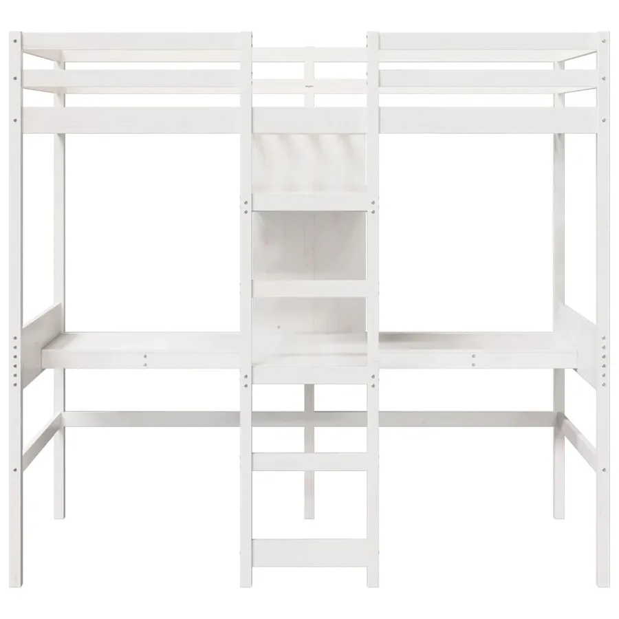 Cadre de lit superposé sans matelas blanc 80x200 cm pin massif - 5