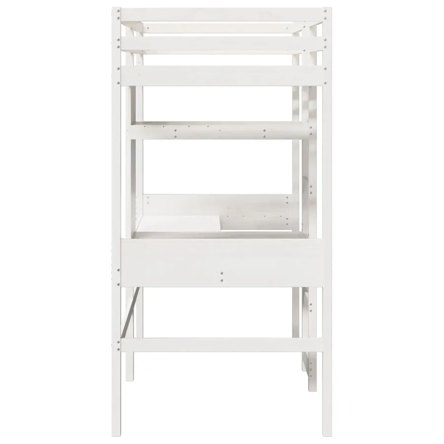Cadre de lit superposé sans matelas blanc 80x200 cm pin massif - 6