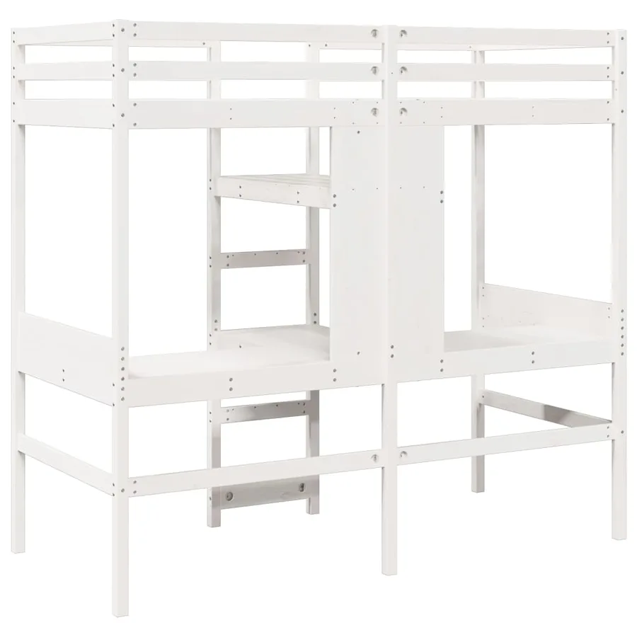 Cadre de lit superposé sans matelas blanc 80x200 cm pin massif - 7