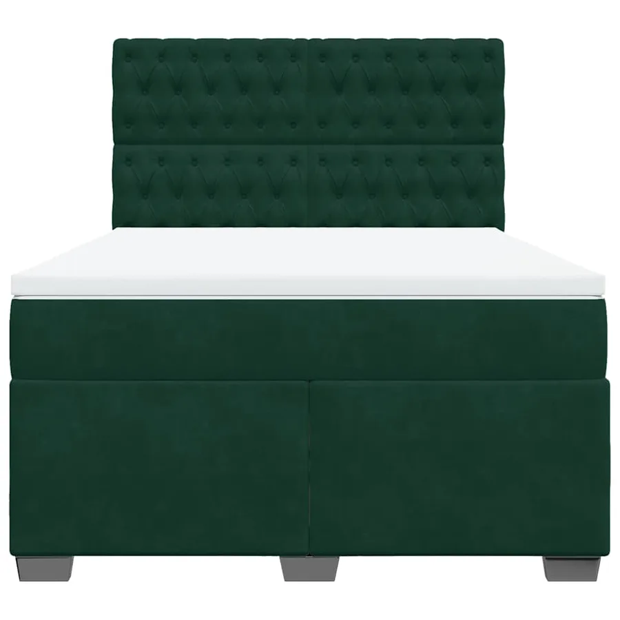 Sommier à lattes de lit et matelas Vert foncé 160x200cm Velours - 4