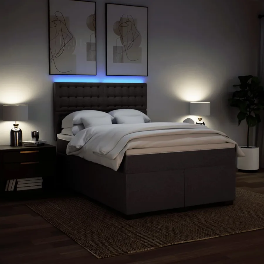 Sommier à lattes de lit avec matelas Marron foncé 160x200 cm - 5