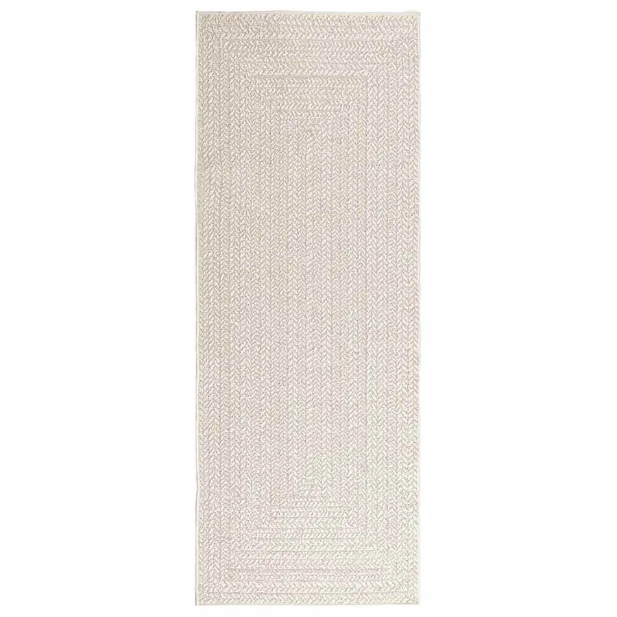 Tapis ZIZUR crème 80x200 cm aspect de jute intérieur extérieur - 3