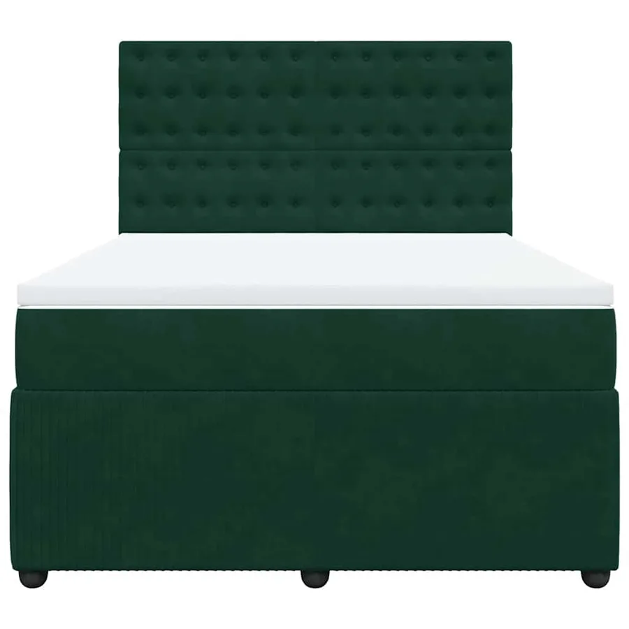 Sommier à lattes de lit et matelas Vert foncé 160x200cm Velours - 6