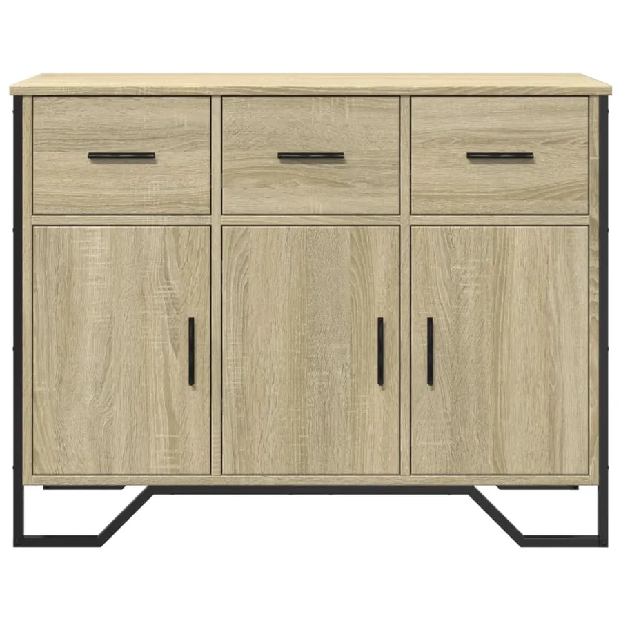 Buffet chêne sonoma 97x32,5x74,5 cm bois d'ingénierie - 4