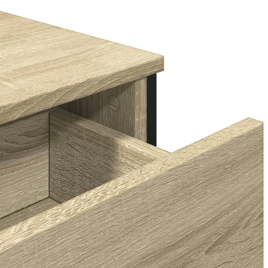 Buffet chêne sonoma 97x32,5x74,5 cm bois d'ingénierie - 9