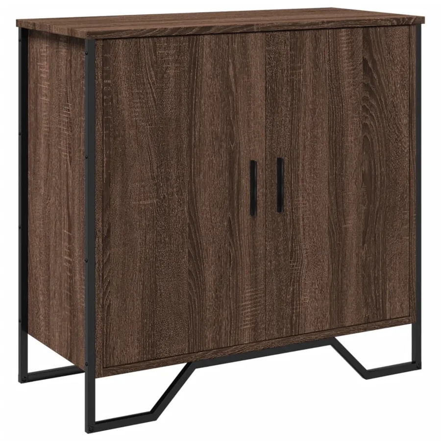Buffet chêne marron 78x35,5x74,5 cm bois d'ingénierie - 2