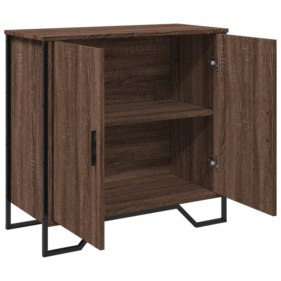 Buffet chêne marron 78x35,5x74,5 cm bois d'ingénierie - 5