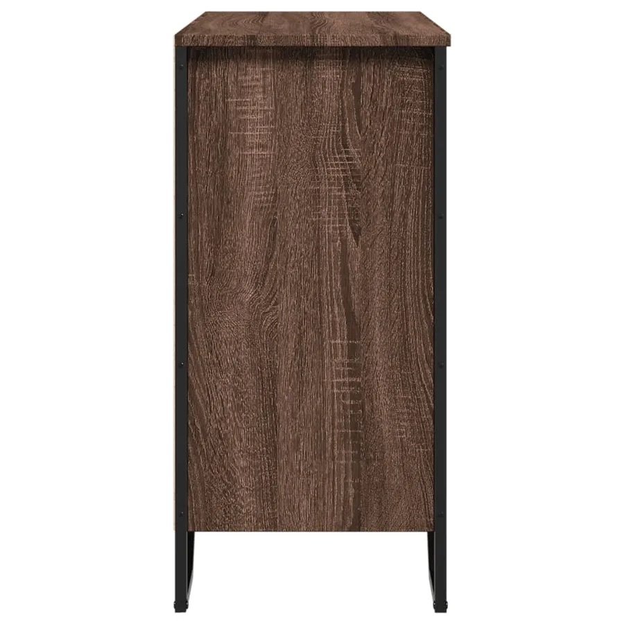 Buffet chêne marron 78x35,5x74,5 cm bois d'ingénierie - 6