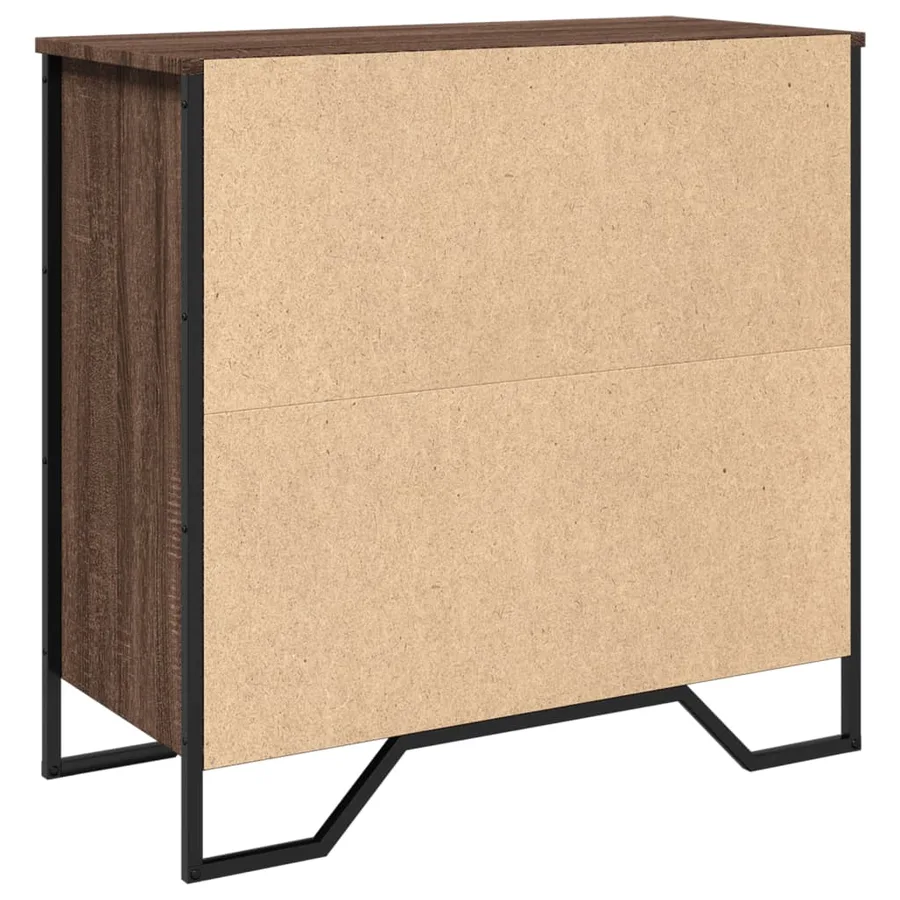Buffet chêne marron 78x35,5x74,5 cm bois d'ingénierie - 7