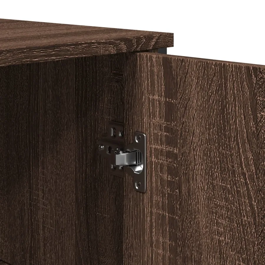 Buffet chêne marron 78x35,5x74,5 cm bois d'ingénierie - 8