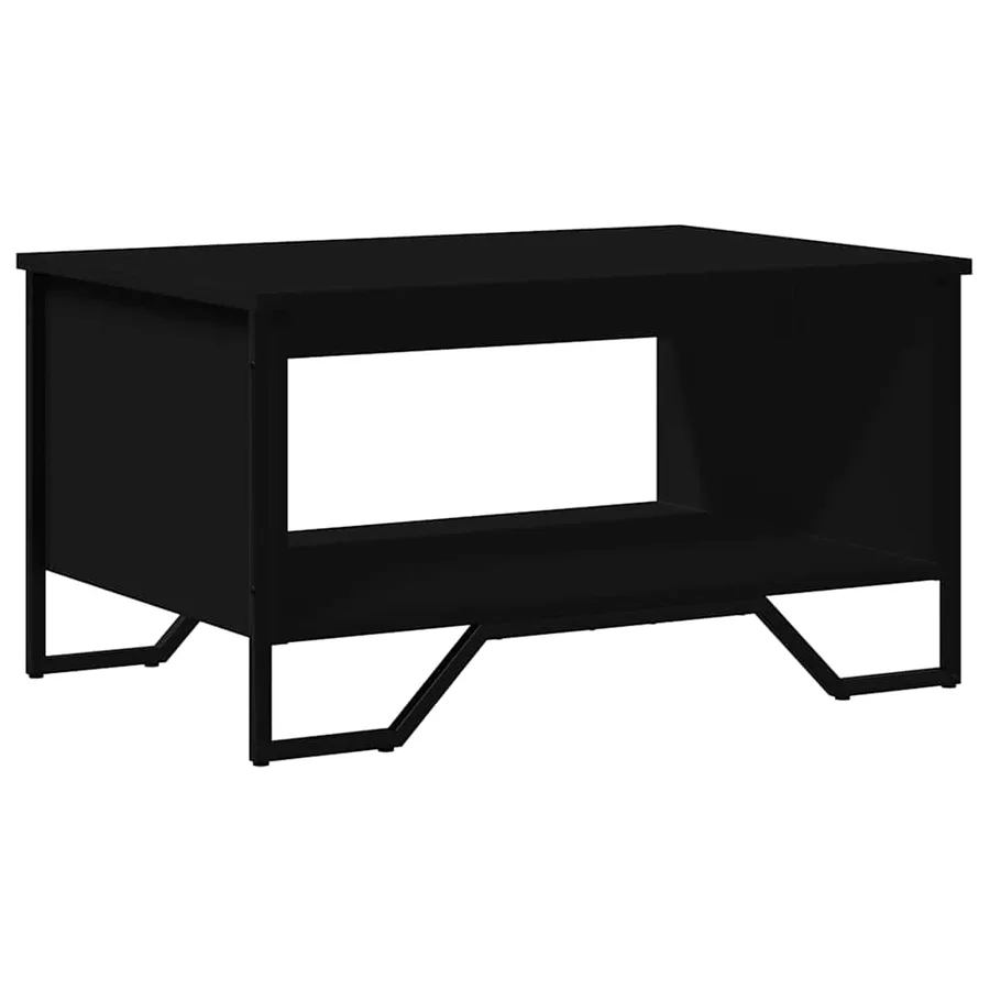 Table basse noir 75x51x40 cm bois d'ingénierie - 2