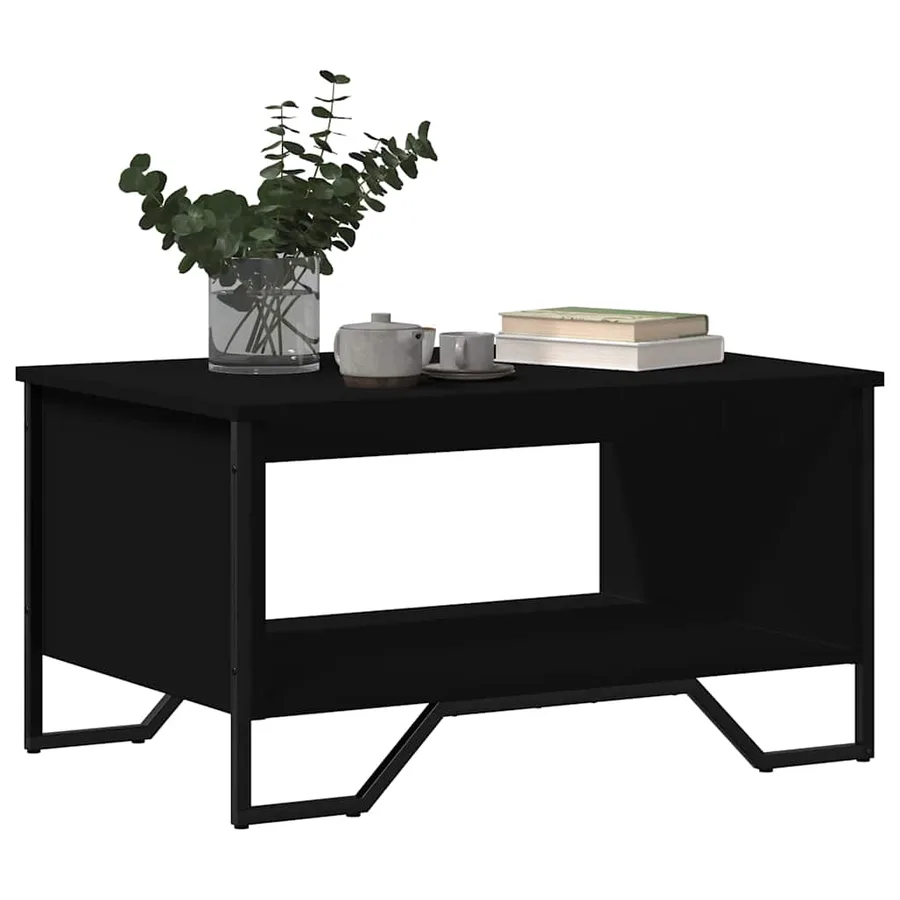 Table basse noir 75x51x40 cm bois d'ingénierie - 4