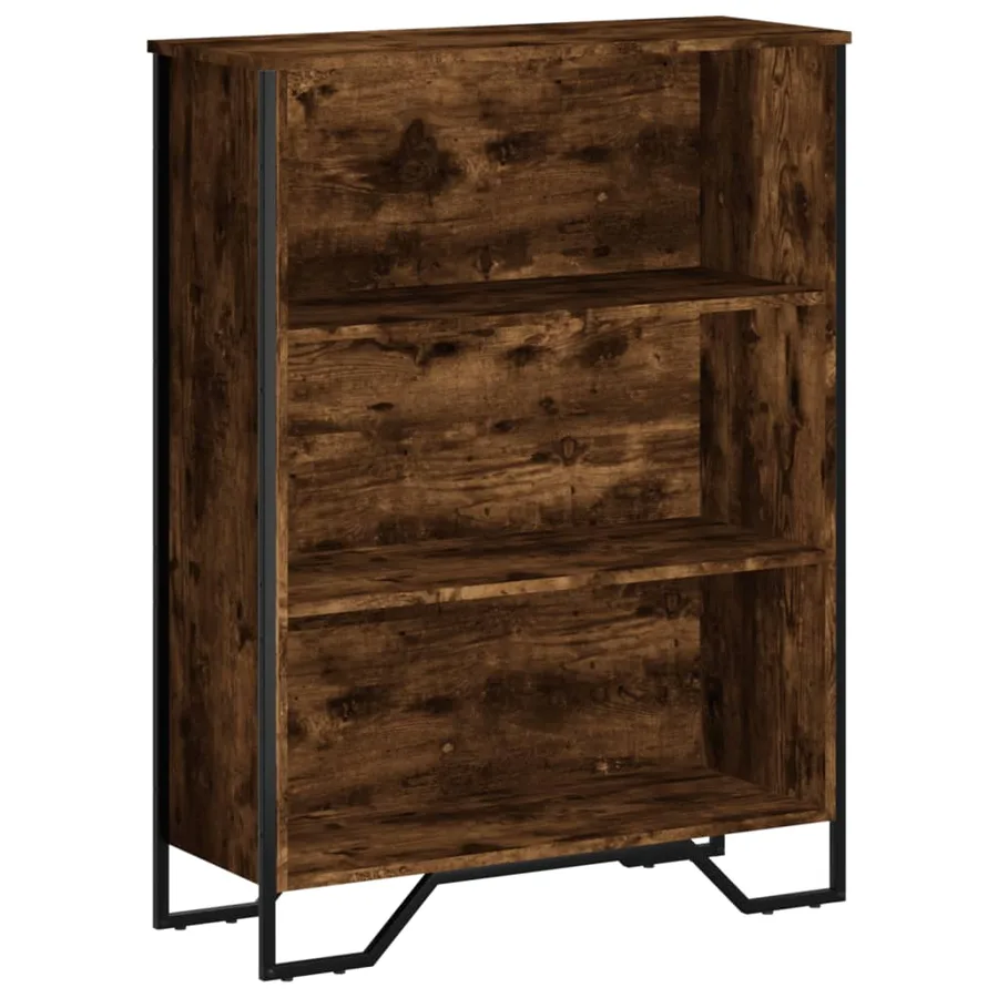 Bibliothèque chêne fumé 80x31x106 cm bois d'ingénierie - 2