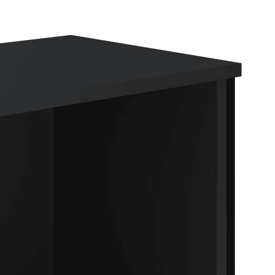 Bibliothèque noir 80x31x106 cm bois d'ingénierie - 7