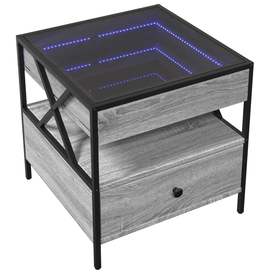 Table basse avec LED Infinity sonoma gris 50x50x51 cm - 3