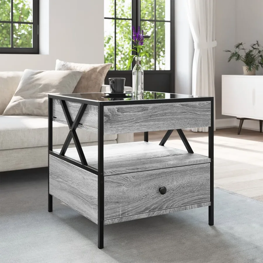 Table basse avec LED Infinity sonoma gris 50x50x51 cm - 4