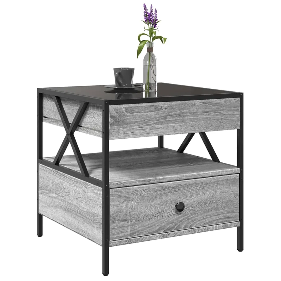 Table basse avec LED Infinity sonoma gris 50x50x51 cm - 5