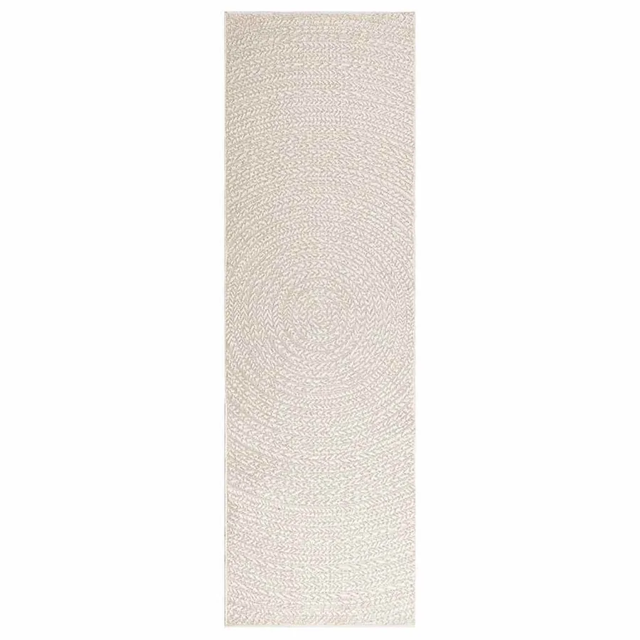 Tapis ZIZUR crème 80x250 cm aspect de jute intérieur extérieur - 3
