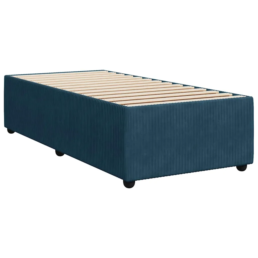 Sommier à lattes de lit avec matelas bleu 80x200 cm velours - 10