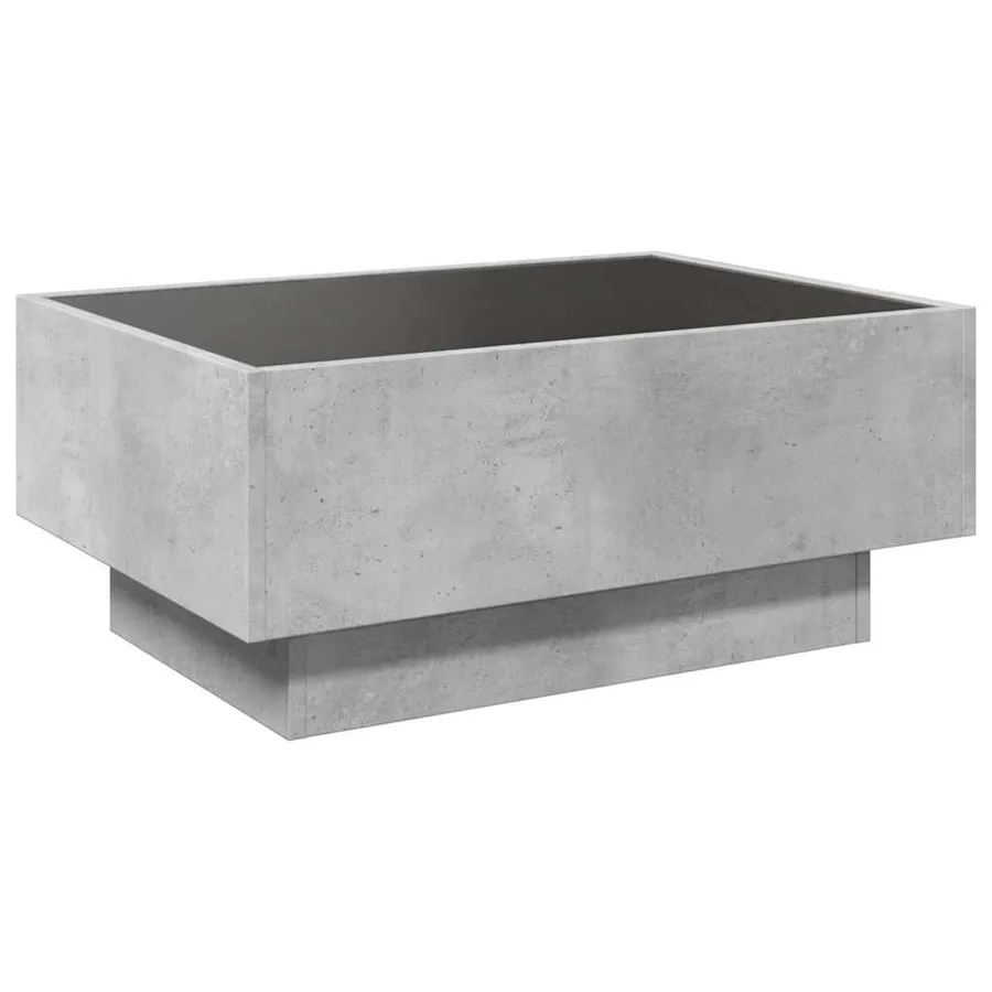 Table basse avec LED gris béton 70x50x30 cm bois d'ingénierie - 8