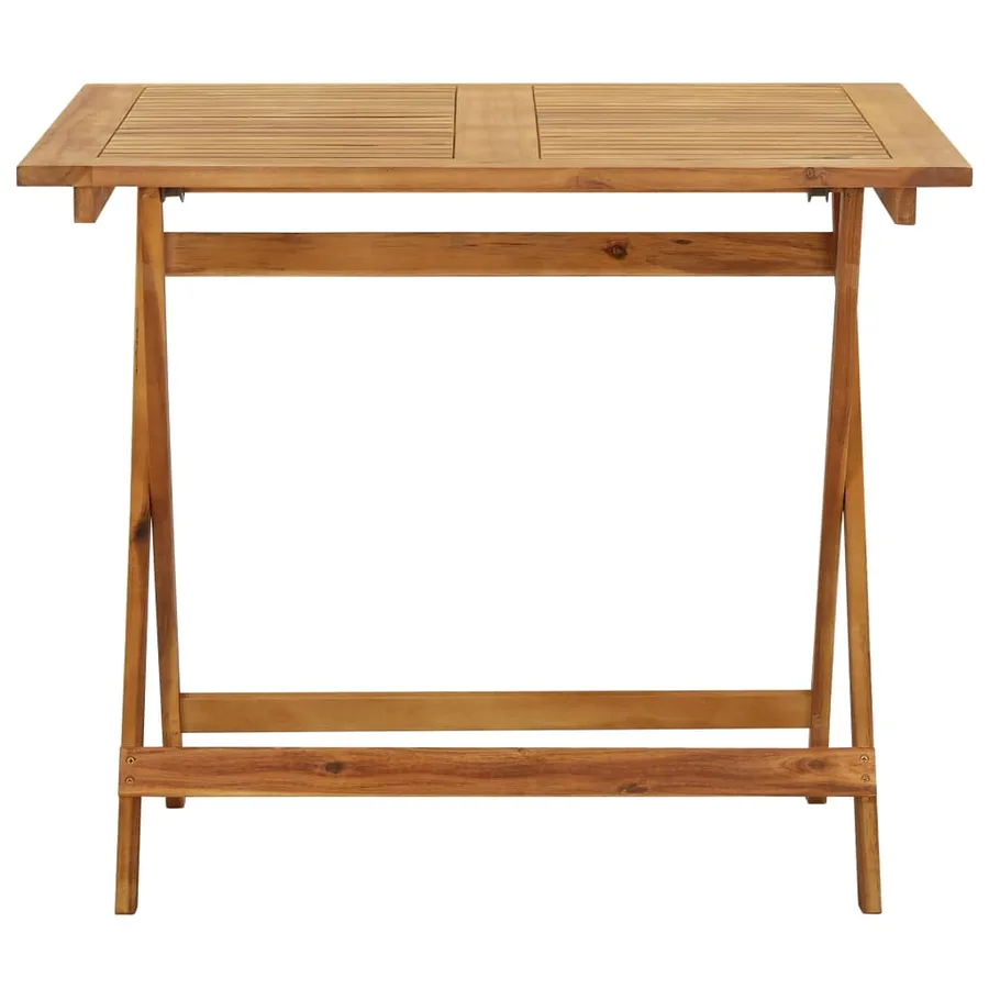 Folding Garden Table 90x90x75 cm Solid Acacia Wood - 2