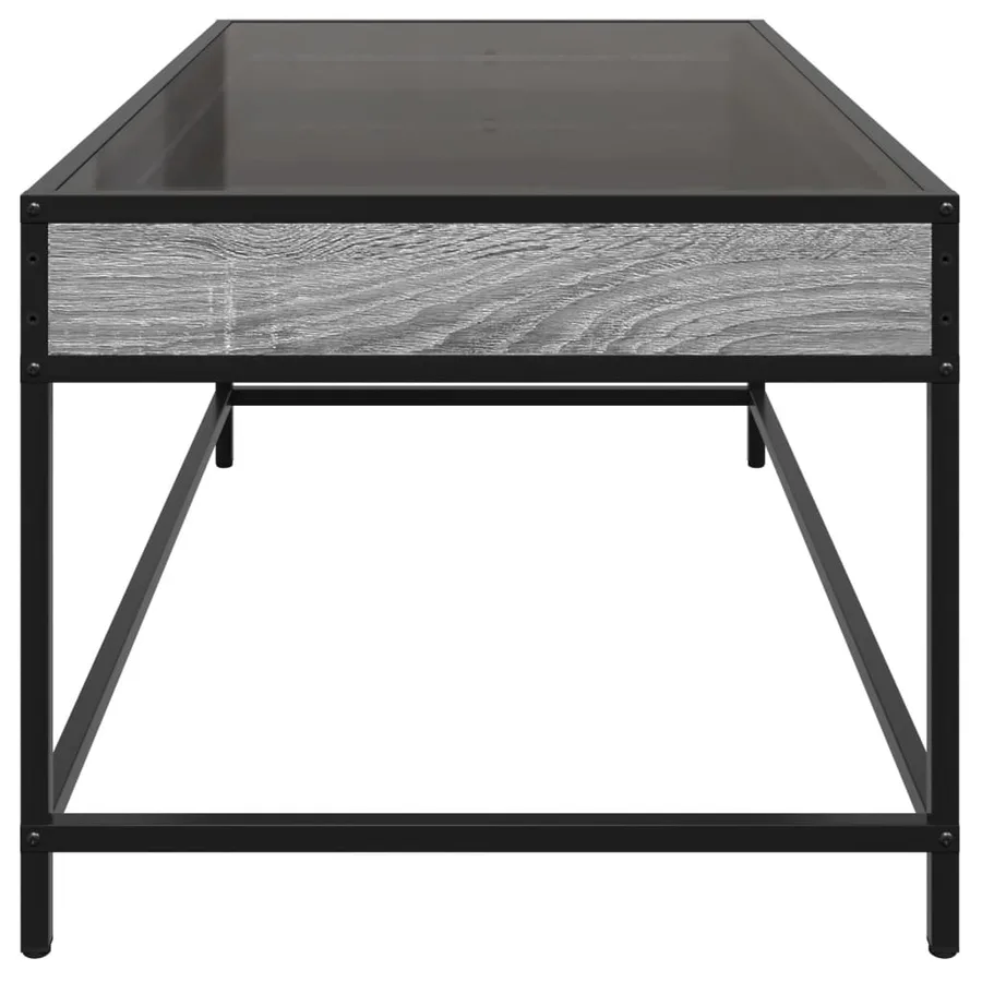 Table basse avec LED infini sonoma gris 90x50x41 cm - 7