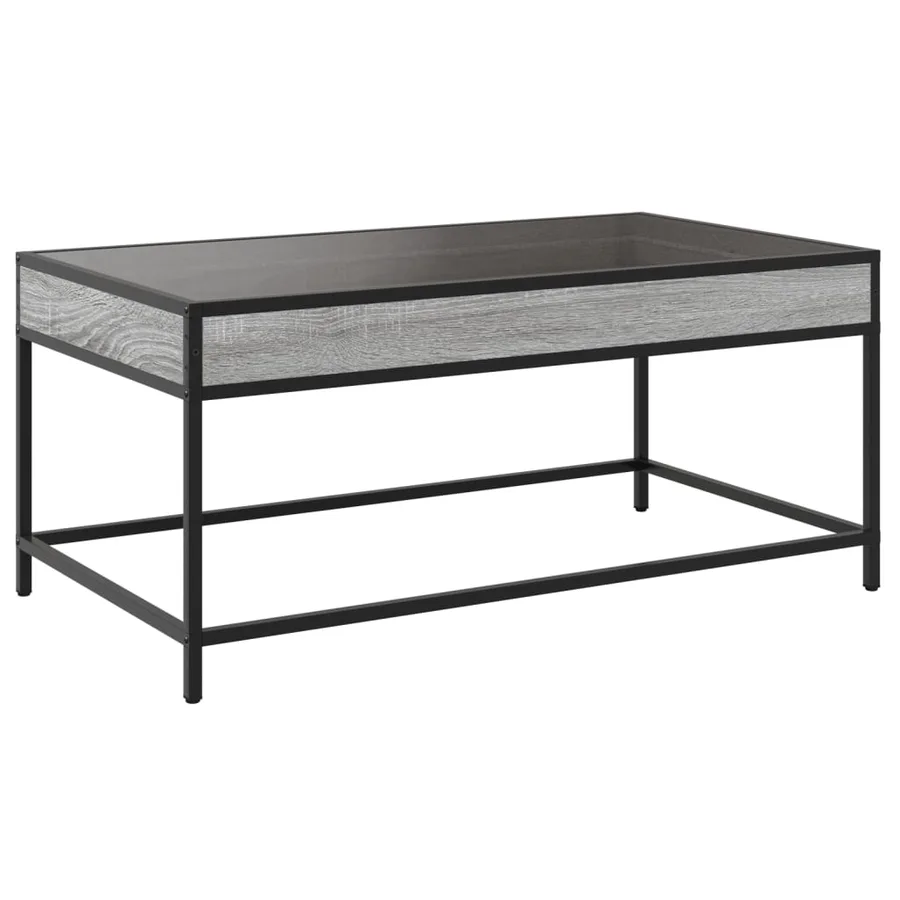 Table basse avec LED infini sonoma gris 90x50x41 cm - 8