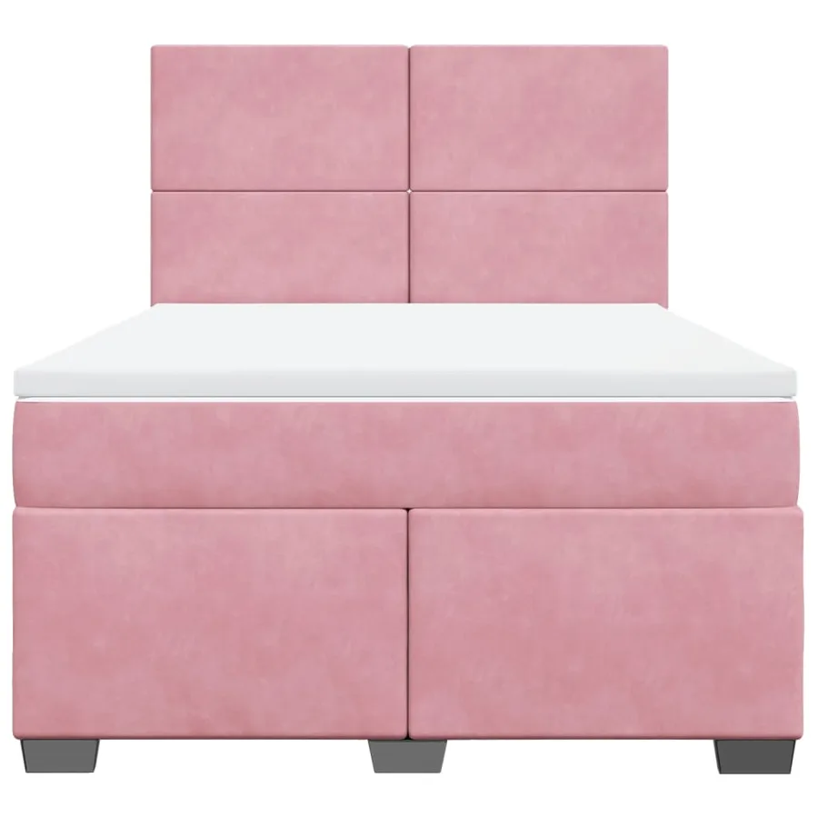 Sommier à lattes de lit avec matelas Rose 160x200 cm Velours - 6