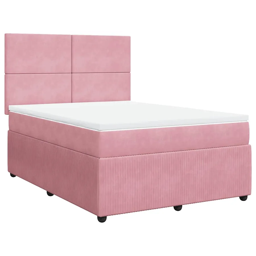 Sommier à lattes de lit avec matelas Rose 160x200 cm Velours - 3