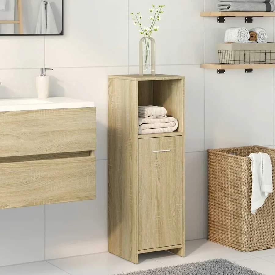 Armoire de salle de bain Chêne sonoma 30x30x95 cm Aggloméré - 3