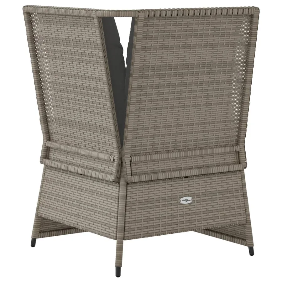 Canapé d'angle de jardin avec coussins gris résine tressée - 6